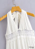 Vestido largo bohemio blanco de encaje con lazo Shimmi